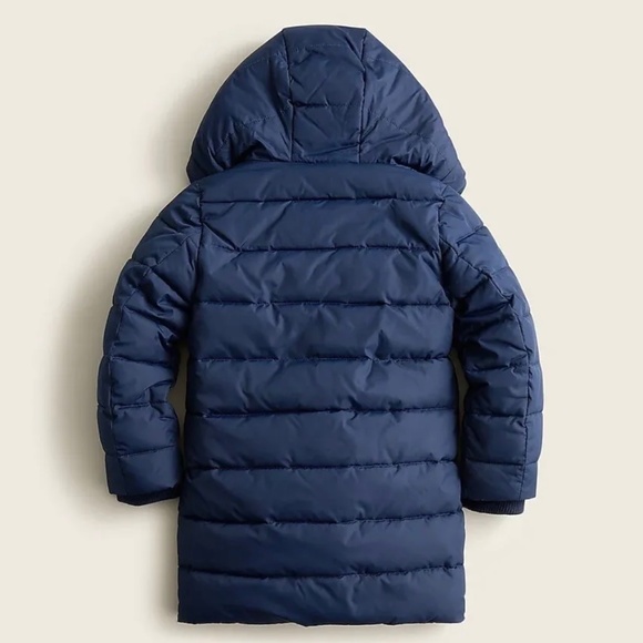 J. Crew Girls Chateau Puffer Jacket with Eco-Friendly Primaloft Navy Size M - Picture 3 of 4